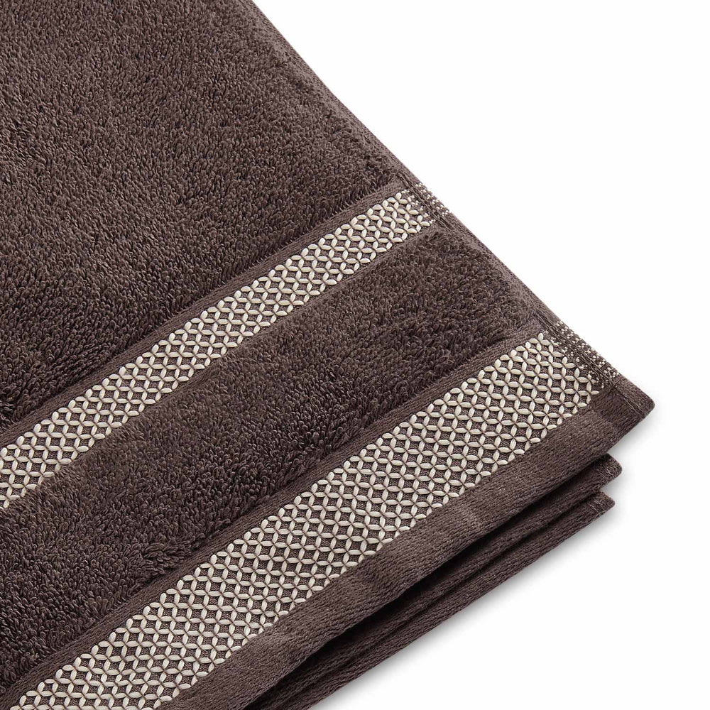 Spaces Hygro 100% Cotton 600 GSM Solid Set of 2 Hand Towel -16 x 24 Inches, Dark Brown
