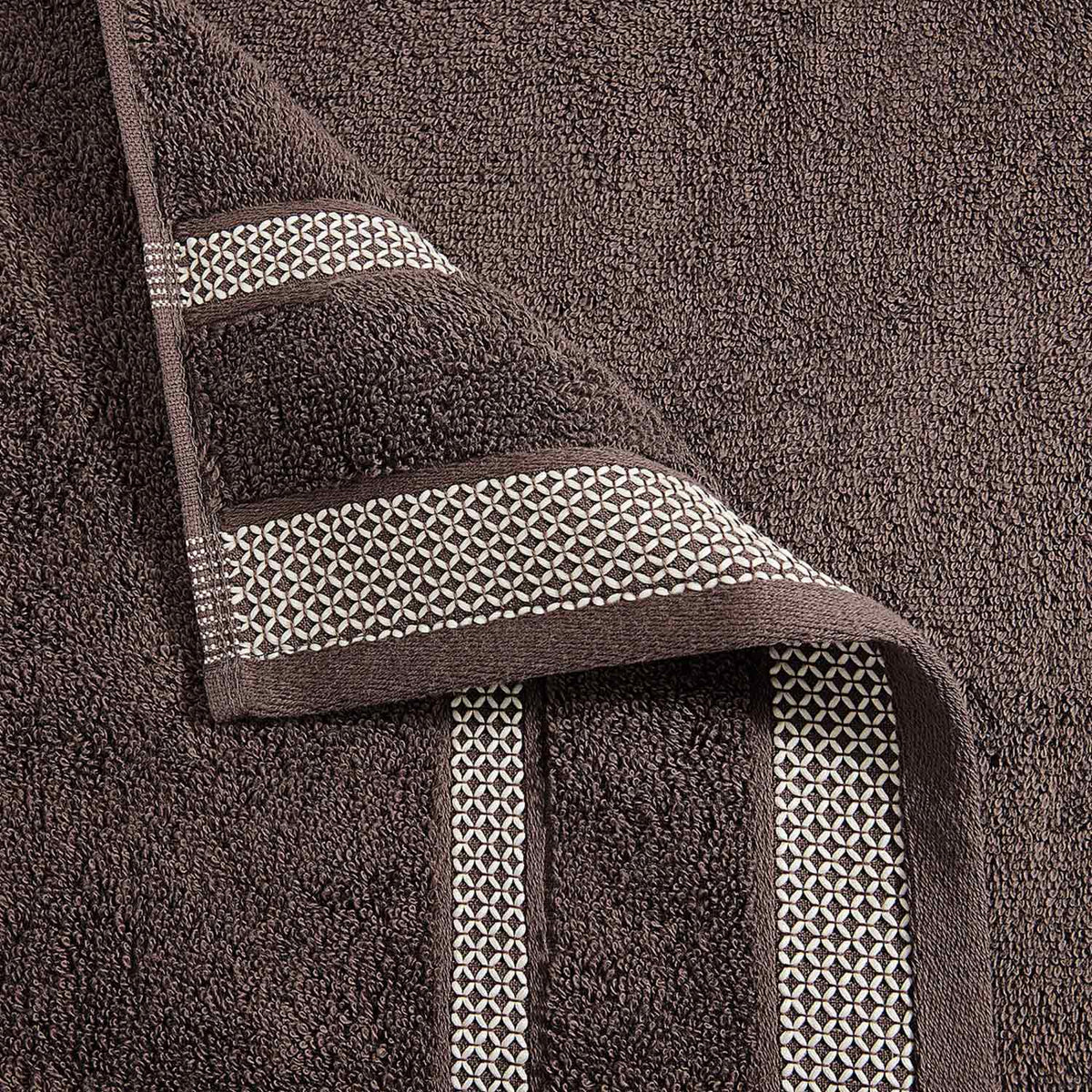 Spaces Hygro 100% Cotton 600 GSM Solid Set of 2 Hand Towel -16 x 24 Inches, Dark Brown