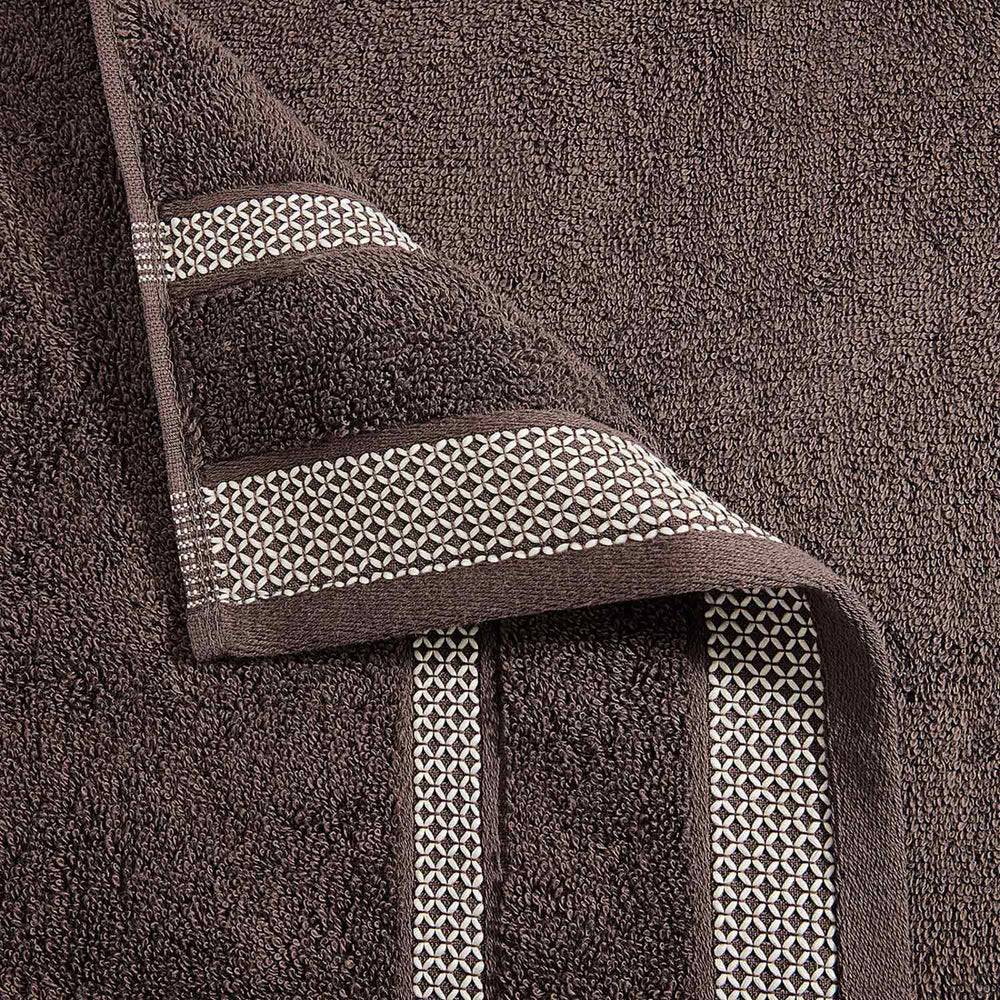 Spaces Hygro 100% Cotton 600 GSM Solid Set of 2 Hand Towel -16 x 24 Inches, Dark Brown