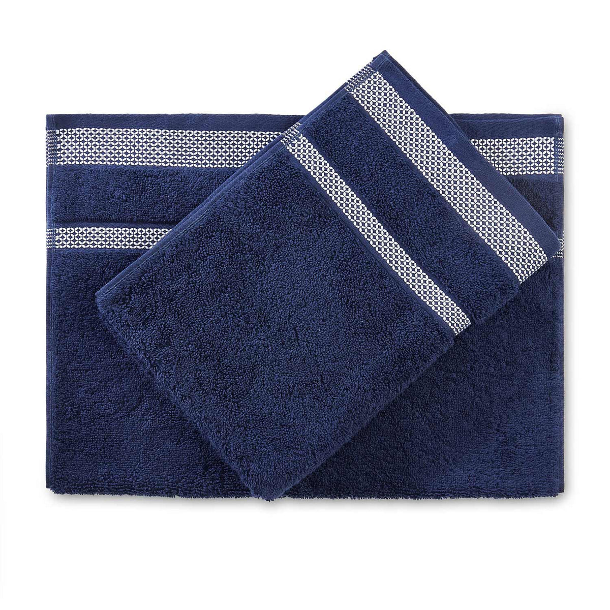 Spaces Hygro 100% Cotton 600 GSM Solid Set of 2 Hand Towel -16 x 24 Inches, Dark Blue