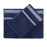 Spaces Hygro 100% Cotton 600 GSM Solid Set of 2 Hand Towel -16 x 24 Inches, Dark Blue