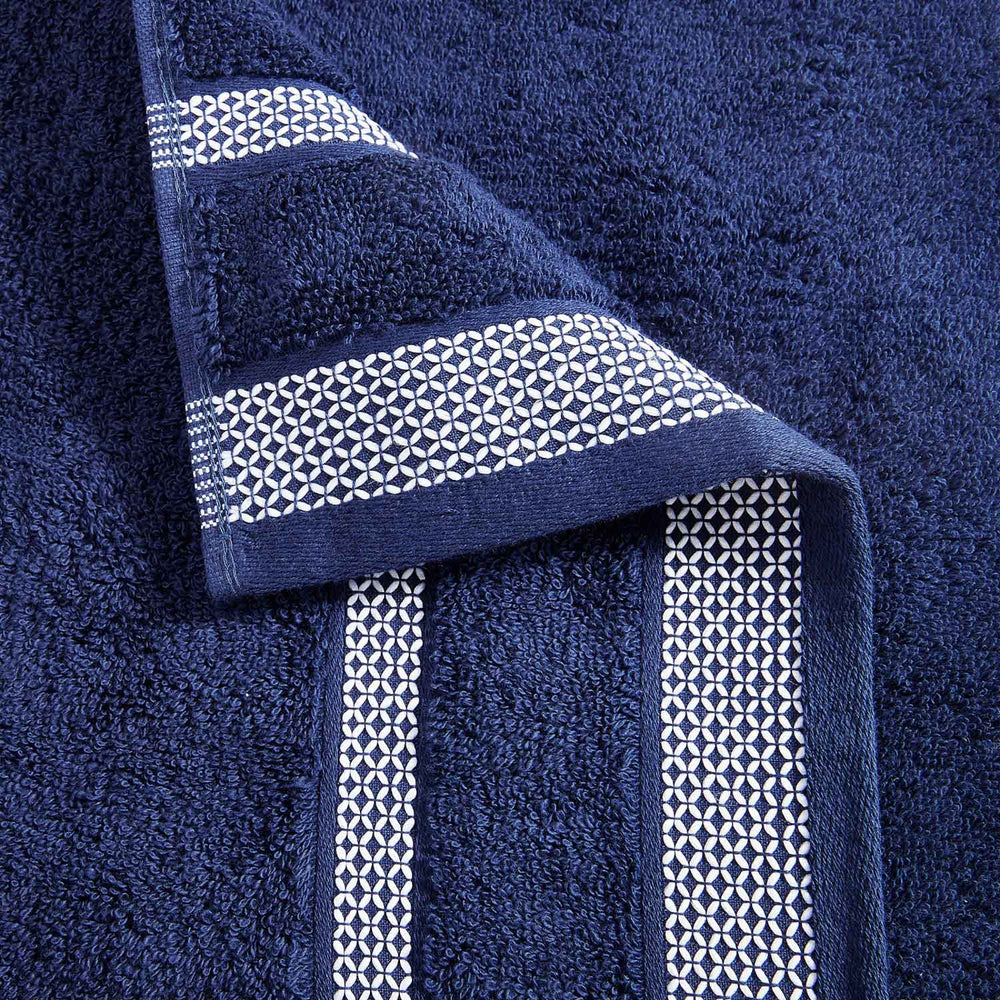 Spaces Hygro 100% Cotton 600 GSM Solid Set of 2 Hand Towel -16 x 24 Inches, Dark Blue