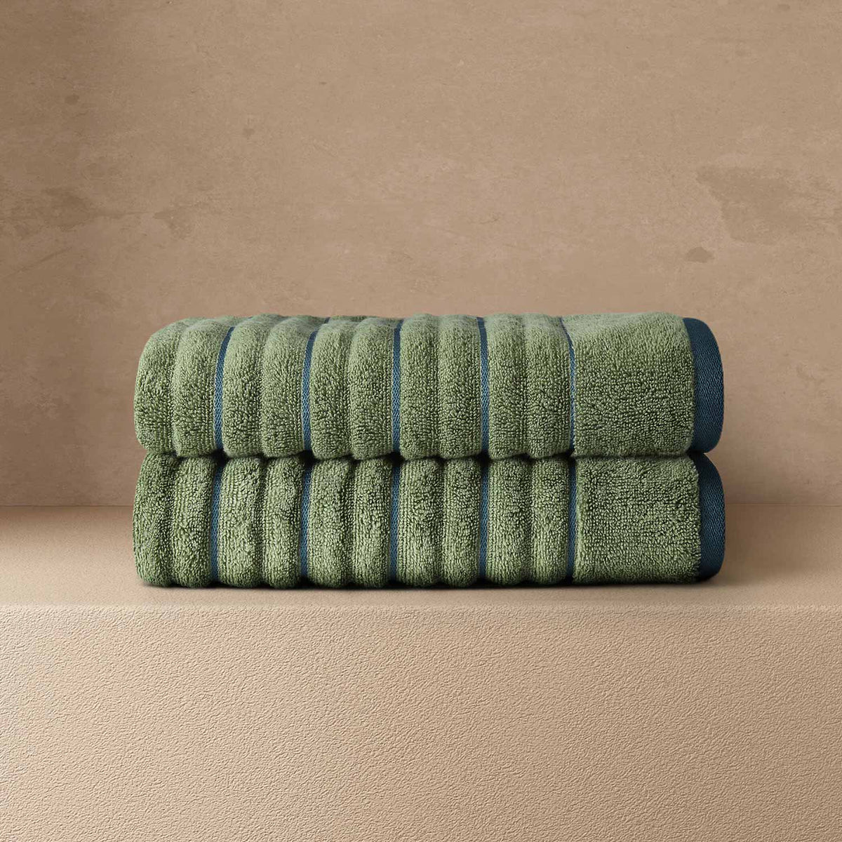 Spaces Exotica 100% Cotton 575 GSM Solid Set of 2 Hand Towel -16 x 24 Inches, Multicolor
