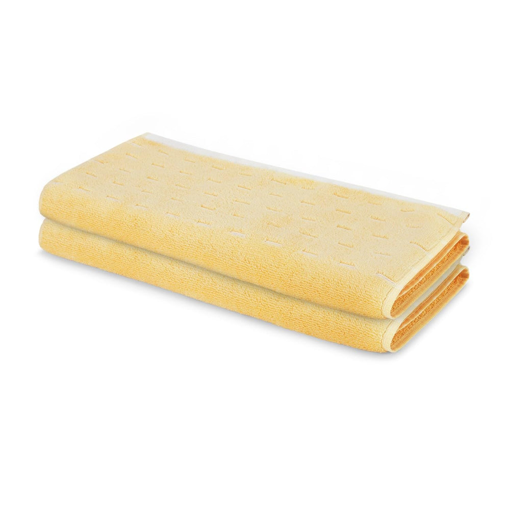 Spaces Airsoft 100% Cotton 450 GSM Solid Set of 2 Hand Towel -16 x 24 Inches, Yellow