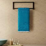 Spaces Airsoft 100% Cotton 450 GSM Solid Set of 2 Hand Towel -16 x 24 Inches, Dark Teal