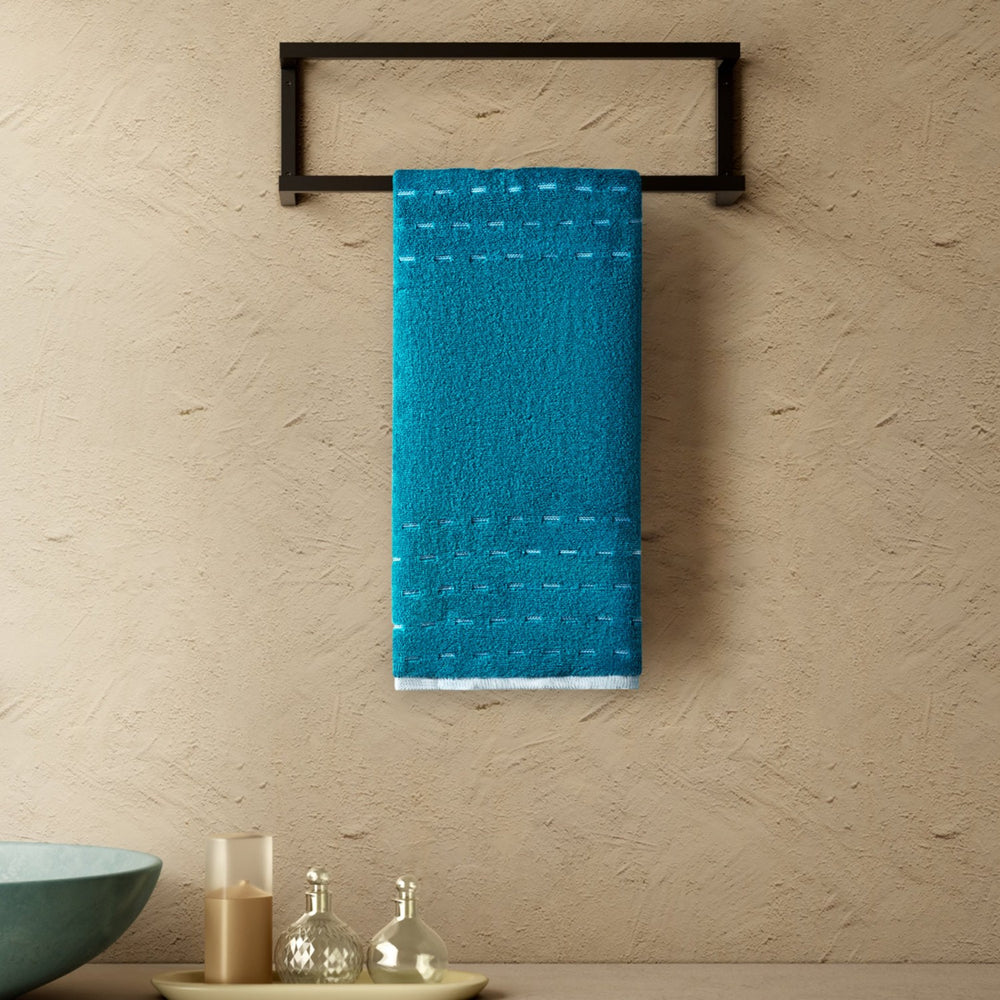 Spaces Airsoft 100% Cotton 450 GSM Solid Set of 2 Hand Towel -16 x 24 Inches, Dark Teal