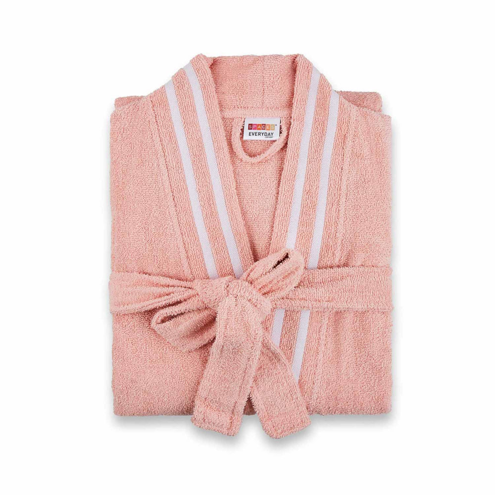Spaces Airsoft 100% Cotton 300 GSM Large Bath Robe- Blush