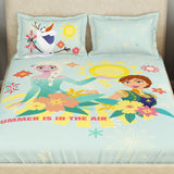 Spaces Disney Frozen 100% Cotton 132TC Large Kids Bedsheet with 2 Pillow Covers - 274 x 274 cm, Light Blue