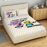 Spaces Universal Minions 100% Cotton 132 TC Kids Double Bedsheet with 2 Pillow Covers - 274 x 274 cm, Light Violet