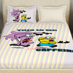 Spaces Universal Minions 100% Cotton 132 TC Kids Double Bedsheet with 2 Pillow Covers - 274 x 274 cm, Light Violet
