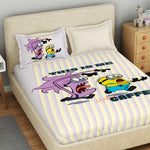 Spaces Universal Minions 100% Cotton 132 TC Kids Double Bedsheet with 2 Pillow Covers - 274 x 274 cm, Light Violet