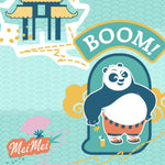 Spaces Universal Kung Fu Panda 100% Cotton 132 TC Kids Large Bedsheet with 2 Pillow Covers - 274 x 274 cm, Light Aqua
