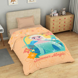 Spaces Disney Frozen 100% Cotton 132 TC Single Quilt - 152 x 228 cm, Light Orange