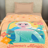 Spaces Disney Frozen 100% Cotton 132 TC Single Quilt - 152 x 228 cm, Light Orange