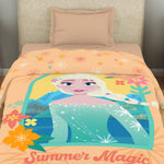 Spaces Disney Frozen 100% Cotton 132 TC Single Quilt - 152 x 228 cm, Light Orange