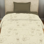 Spaces Disney Mickey Group 100% Cotton 170 TC Topsheet for Kids - 60 x 90 Inches, Beige
