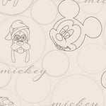 Spaces Disney Mickey Group 100% Cotton 170 TC Topsheet for Kids - 60 x 90 Inches, Beige
