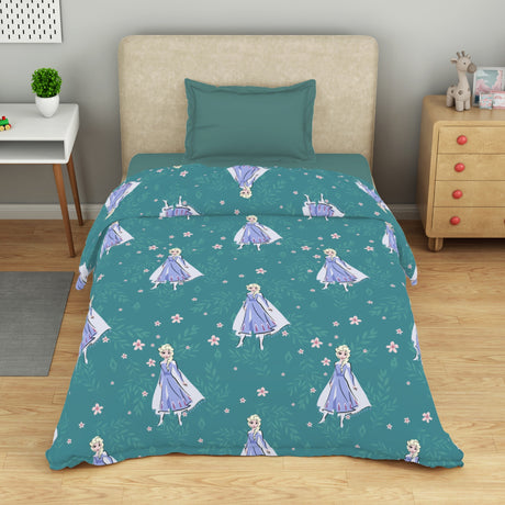 Spaces Disney Forzen 100% Cotton 170 TC Topsheet for Kids - 60 x 90 Inches, Teal