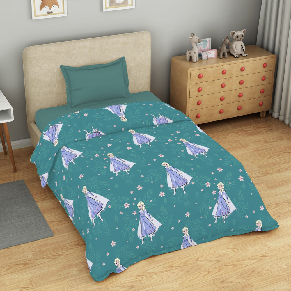 Spaces Disney Forzen 100% Cotton 170 TC Topsheet for Kids - 60 x 90 Inches, Teal