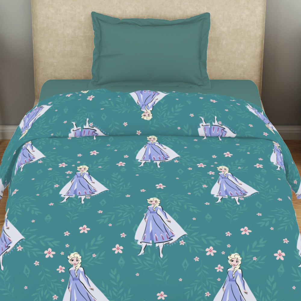 Spaces Disney Forzen 100% Cotton 170 TC Topsheet for Kids - 60 x 90 Inches, Teal