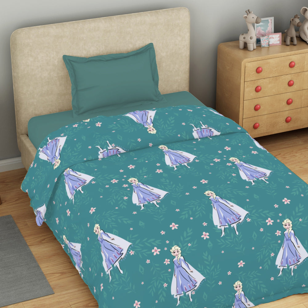 Spaces Disney Forzen 100% Cotton 170 TC Topsheet for Kids - 60 x 90 Inches, Teal