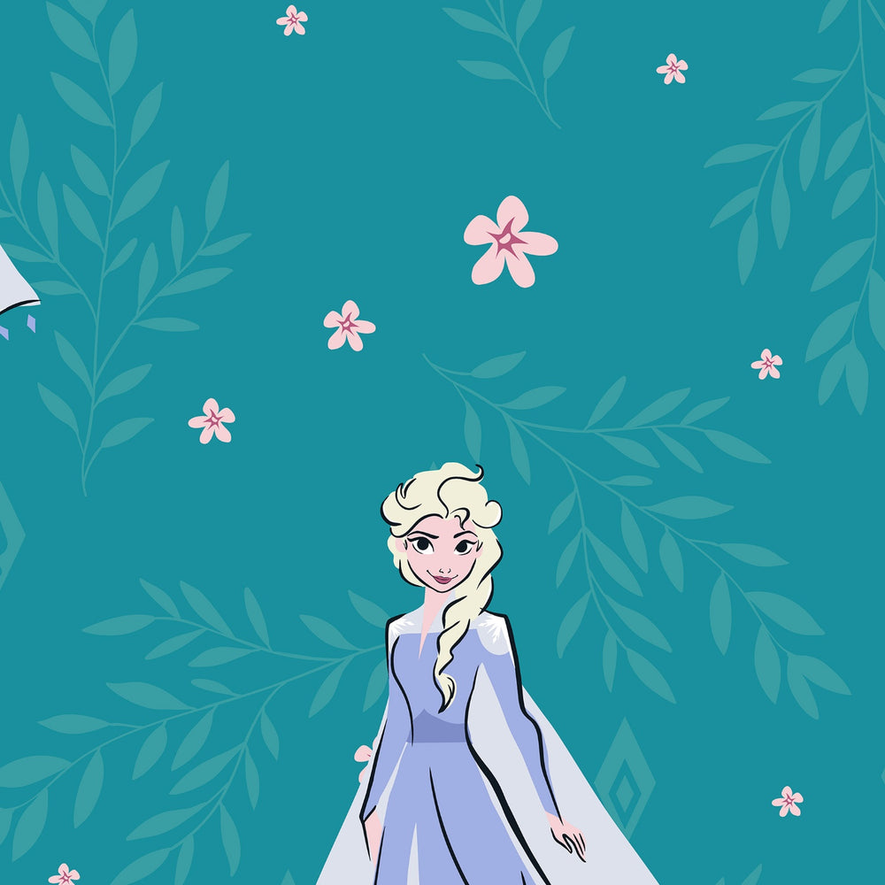 Spaces Disney Forzen 100% Cotton 170 TC Topsheet for Kids - 60 x 90 Inches, Teal