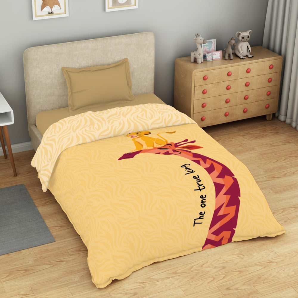 Spaces Disney Mufasa 100% Cotton 132 TC Single Quilt - 152 x 228 cm, Light Yellow