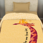 Spaces Disney Mufasa 100% Cotton 132 TC Single Quilt - 152 x 228 cm, Light Yellow