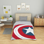 Spaces Marvel Captain America 100% Cotton 132 TC Single Quilt - 152 x 228 cm, Red