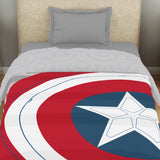 Spaces Marvel Captain America 100% Cotton 132 TC Single Quilt - 152 x 228 cm, Red