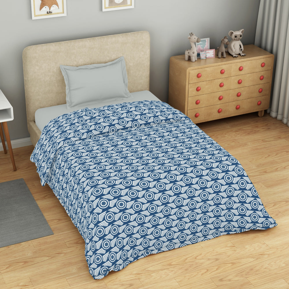 Spaces Marvel Captain America 100% Cotton 170 TC Topsheet for Kids - 60 x 90 Inches, Dark Blue
