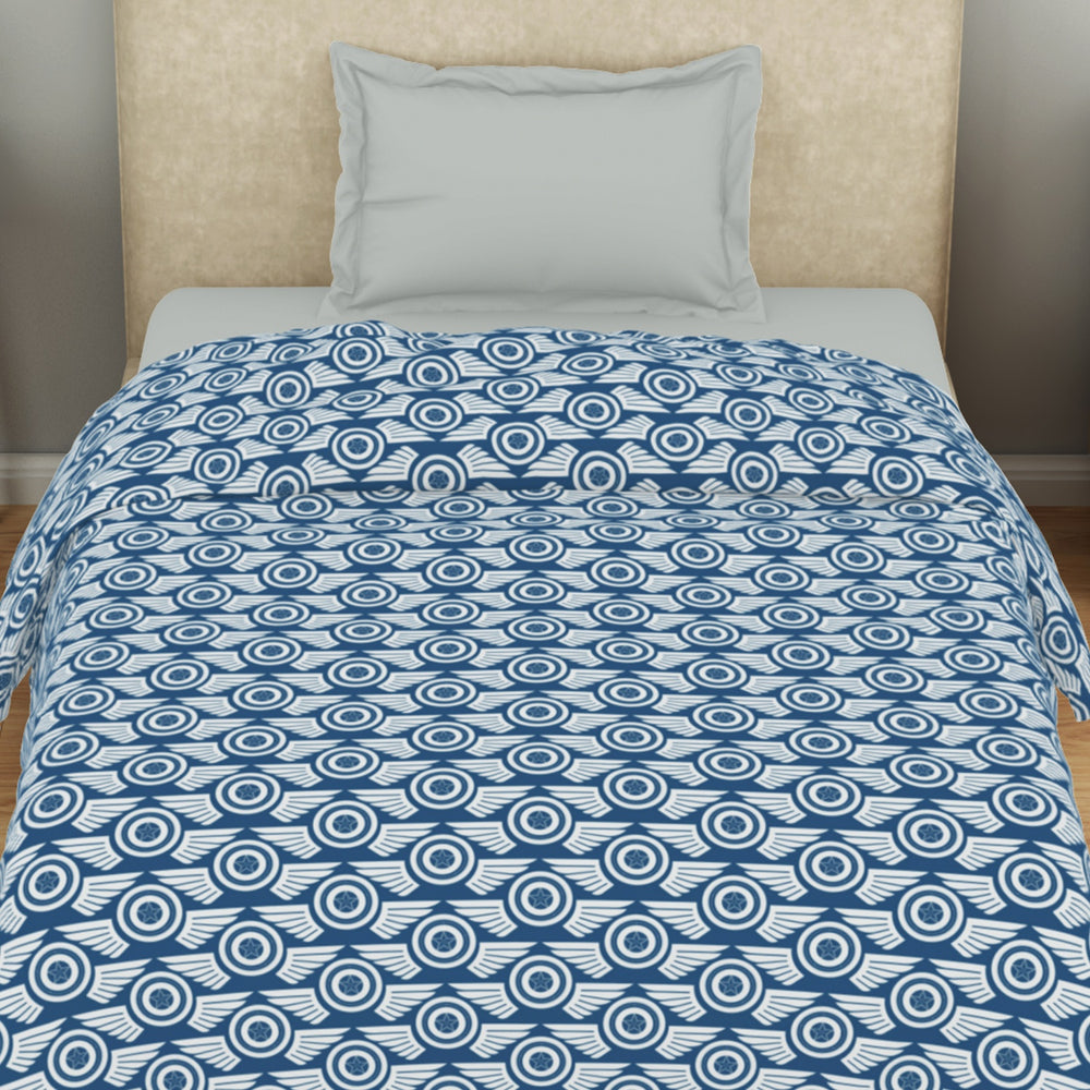 Spaces Marvel Captain America 100% Cotton 170 TC Topsheet for Kids - 60 x 90 Inches, Dark Blue