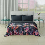 Spaces Elgncnior 100% Cotton 210 TC Floral Double Quilt - 88 x 106 Inches, Dark Teal