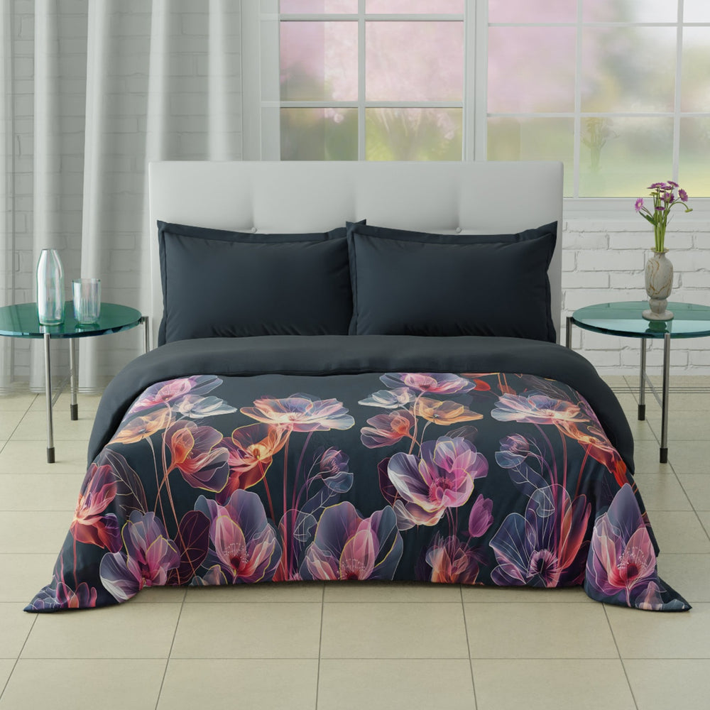 Spaces Elgncnior 100% Cotton 210 TC Floral Double Quilt - 88 x 106 Inches, Dark Teal