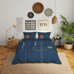 Spaces Genez 100% Cotton 180 TC Percale Character Large Bedsheet with 2 Pillow Covers - 274 x 274 cm, Light Blue
