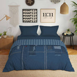 Spaces Genez 100% Cotton 180 TC Printed Double Quilt - 88 x 106 Inches, Light Blue