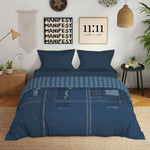 Spaces Genez 100% Cotton 180 TC Printed Double Quilt - 88 x 106 Inches, Light Blue