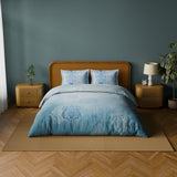 Spaces Onate Cotton 144 TC Double Bedsheet with 2 Pillow Covers - 274 x 274 cm, Light Blue