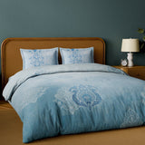 Spaces Onate Cotton 144 TC Double Bedsheet with 2 Pillow Covers - 274 x 274 cm, Light Blue