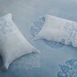Spaces Onate Cotton 144 TC Double Bedsheet with 2 Pillow Covers - 274 x 274 cm, Light Blue