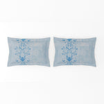 Spaces Onate Cotton 144 TC Double Bedsheet with 2 Pillow Covers - 274 x 274 cm, Light Blue