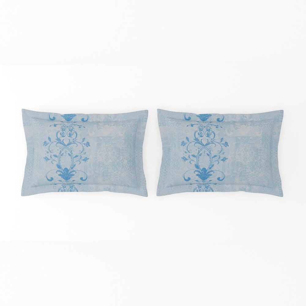 Spaces Onate Cotton 144 TC Double Bedsheet with 2 Pillow Covers - 274 x 274 cm, Light Blue