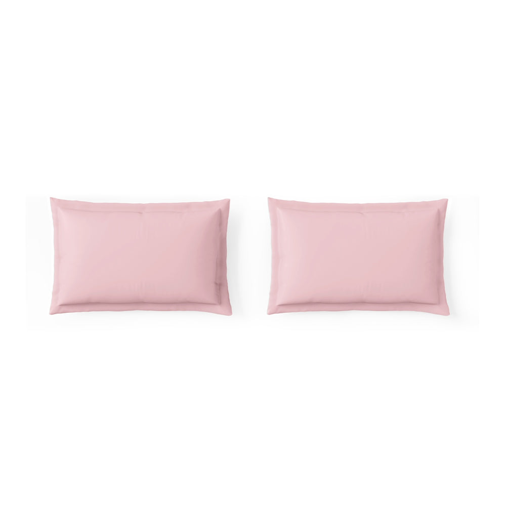 Spaces Essentials Solid 100% Cotton 180 TC Double Bedsheet with 2 Pillow Covers - 274 x 274 cm, Blush