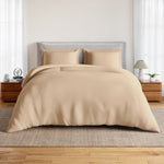Spaces Essentials Solid 100% Cotton 180 TC Double Bedsheet with 2 Pillow Covers - 274 x 274 cm, Light Orange