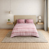 Spaces Essentials Geometric 100% Cotton 180 TC Double Bedsheet with 2 Pillow Covers - 274 x 274 cm, Light Pink