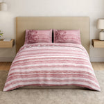 Spaces Essentials Geometric 100% Cotton 180 TC Double Bedsheet with 2 Pillow Covers - 274 x 274 cm, Light Pink