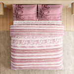 Spaces Essentials Geometric 100% Cotton 180 TC Double Bedsheet with 2 Pillow Covers - 274 x 274 cm, Light Pink