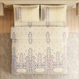 Spaces Essentials Floral 100% Cotton 180 TC Double Bedsheet with 2 Pillow Covers - 274 x 274 cm, Cream