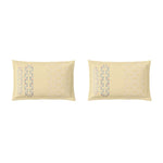 Spaces Essentials Floral 100% Cotton 180 TC Double Bedsheet with 2 Pillow Covers - 274 x 274 cm, Cream