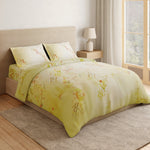 Spaces Essentials Geometric 100% Cotton 132 TC Double Bedsheet with 2 Pillow Covers - 274 x 274 cm, Light Green